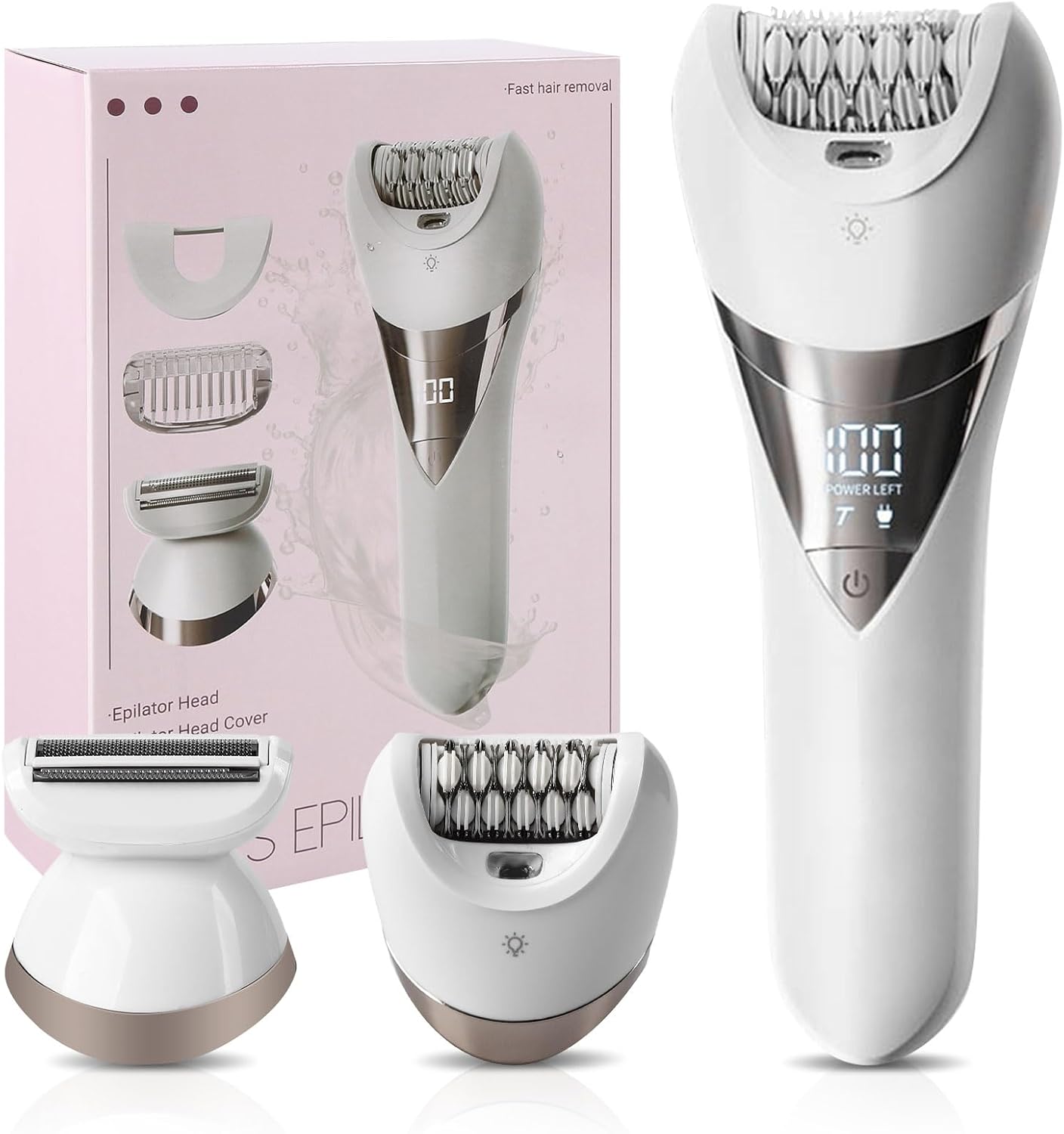 Skiennix Electric Women's Epilator - Cordless Hair Removal Shaver for Legs & Armpits | Wet & Dry, 2 Speeds