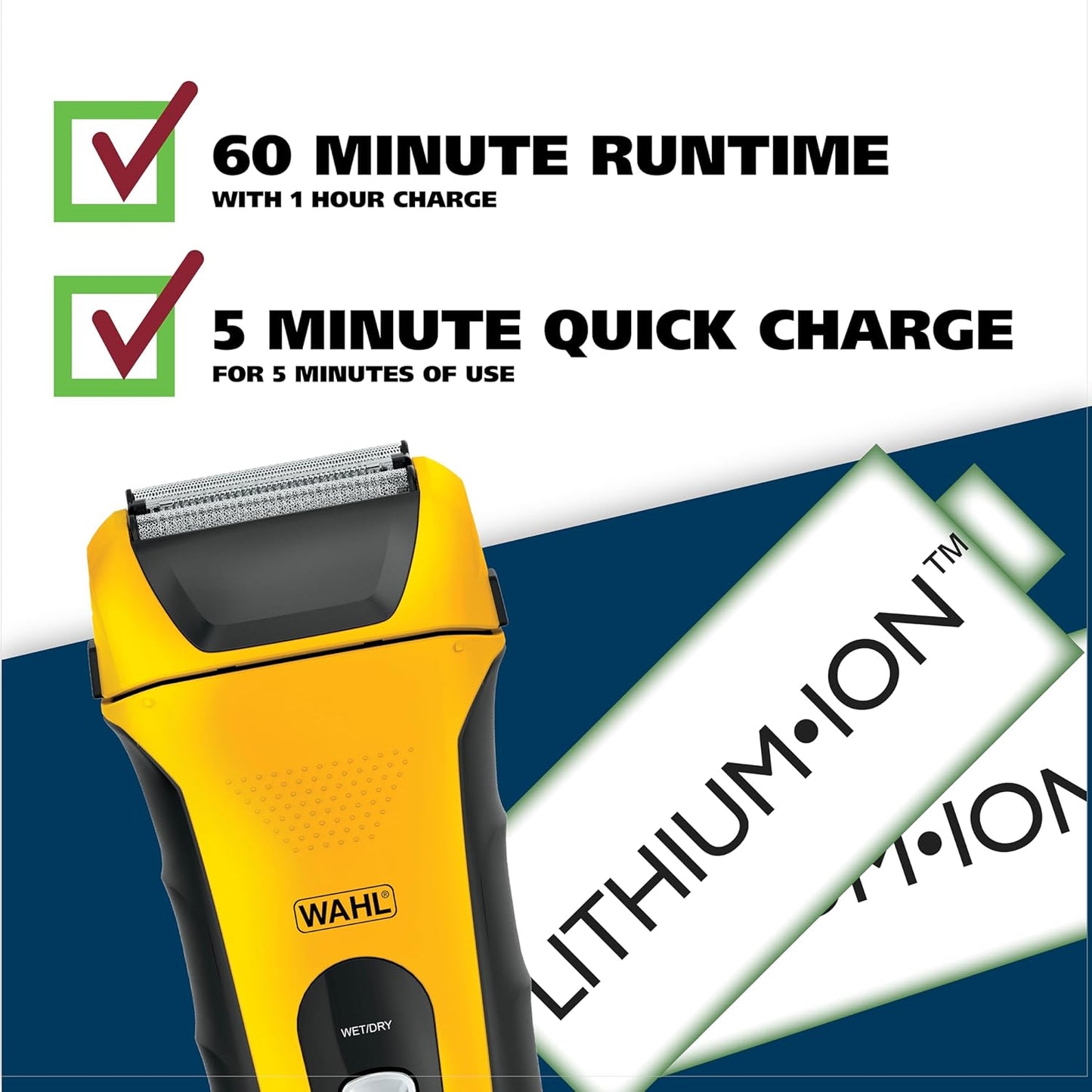 Wahl Lifeproof Lithium Ion Foil Shaver - Waterproof Electric Razor with Precision Trimmer for Men