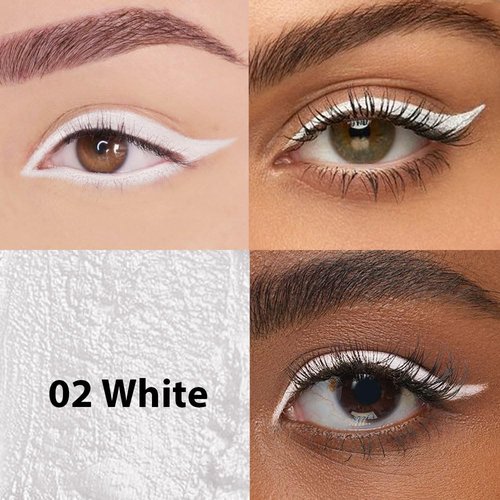Evpct White Gel Glitter Eyeliner Pencil Set - Waterproof & Smudge-Proof for Stunning Eye Makeup | 1 Piece
