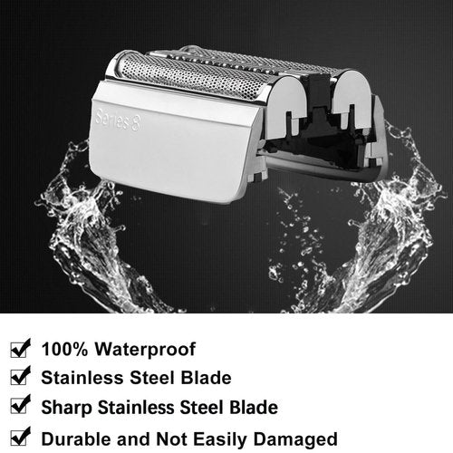 Braun 83M Replacement Shaver Head - Compatible Foil & Cutter for Series 8 Electric Shaver | Wet & Dry Use