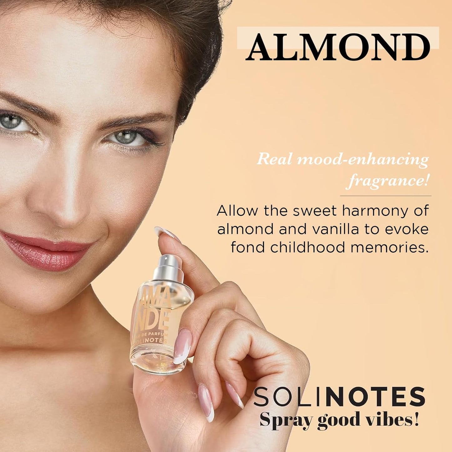 SOLINOTES Almond Perfume for Women - Delicate Floral Eau De Parfum | Vegan & Made in France - 0.5 fl. oz