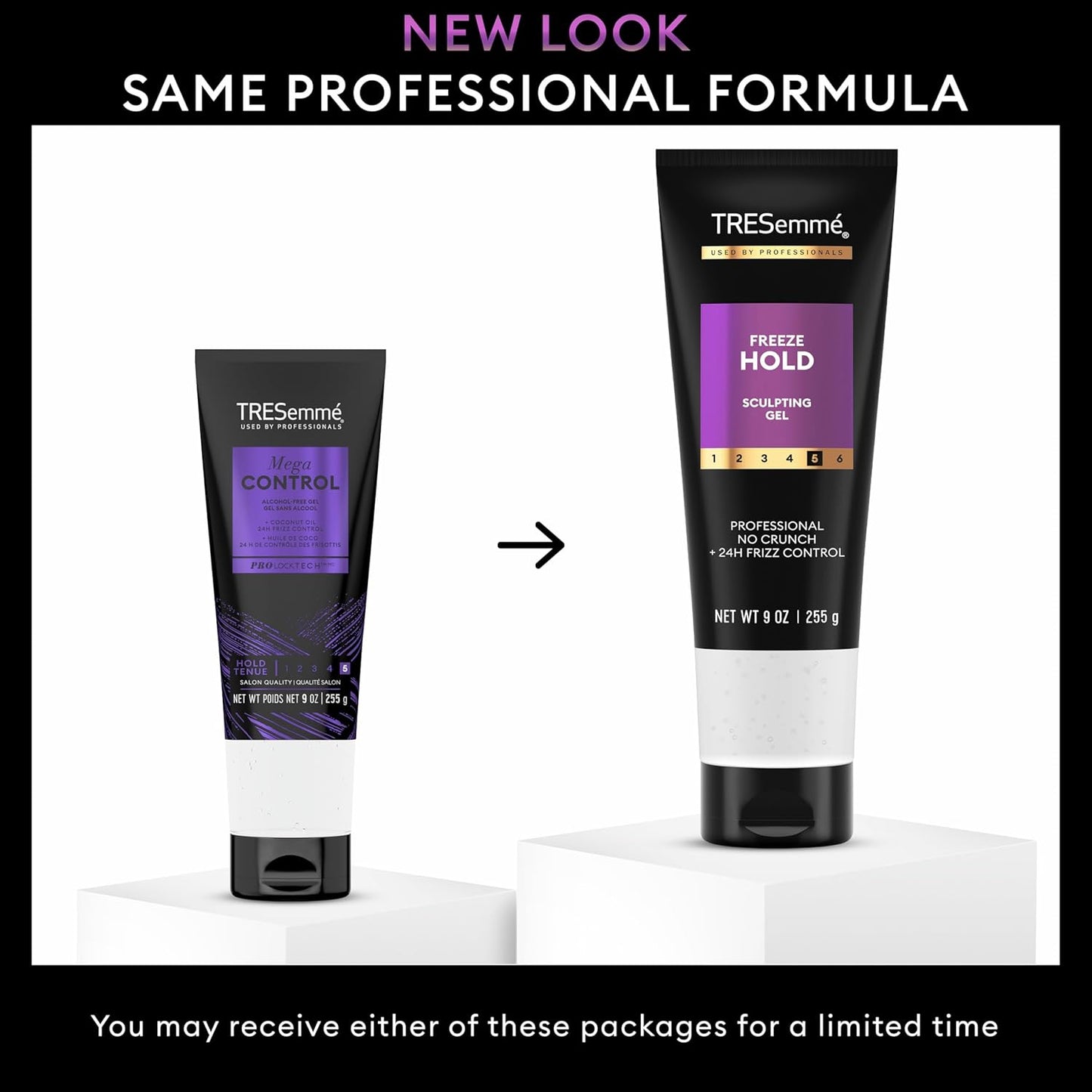 TRESemmé Mega Control Hair Gel - Alcohol-Free Frizz Control with Coconut Oil | 9 oz (Pack of 6)