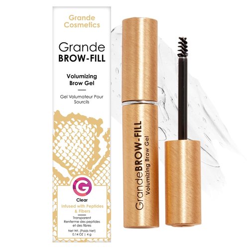 Grande Cosmetics GrandeBROW-FILL Volumizing Brow Gel - Tinted or Clear Eyebrow Mascara for Soft Hold