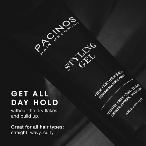 Pacinos Styling Gel - Medium Shine & All-Day Hold | Conditions, Moisturizes & Adds Volume - 8 fl. Oz