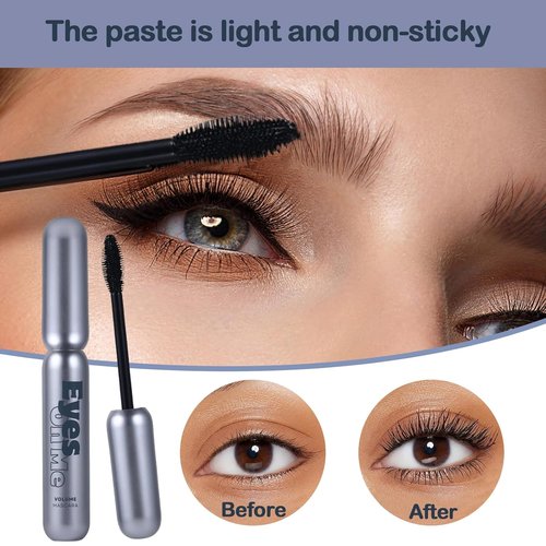Eyes On Me Waterproof Volumizing Mascara - Long-Lasting Curl & Lift, Smudge-Proof Formula, Jet Black