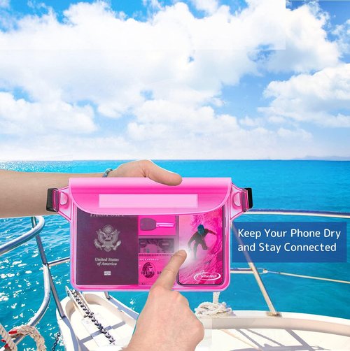 AiRunTech Waterproof Pouch - 2 Pack Waist Strap Design | Keep Your Phone Safe & Dry | Ideal for Beach, Boating & Water Activities