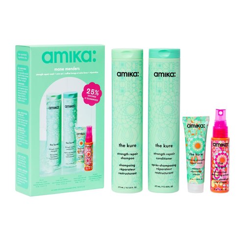 Amika Mane Menders Strength Repair Wash & Care Set - Nourishing Shampoo & Conditioner Duo
