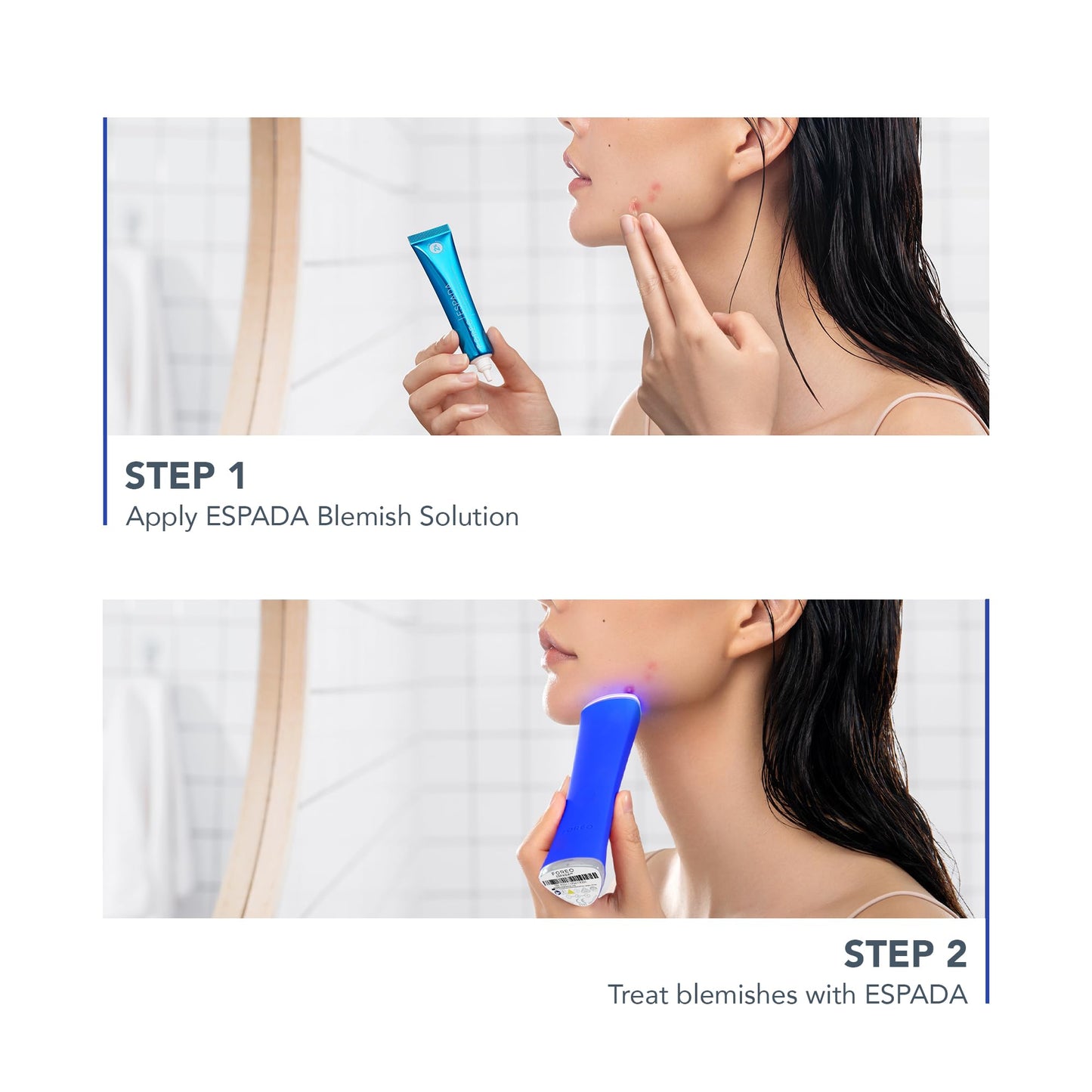 Foreo ESPADA 2 LED Light Device - Blemish Treatment Skincare Device - Medical-grade Silicone - Scar Treatment for Face - Pimple & Blemish Removal - FDA cleared - Cobalt Blue