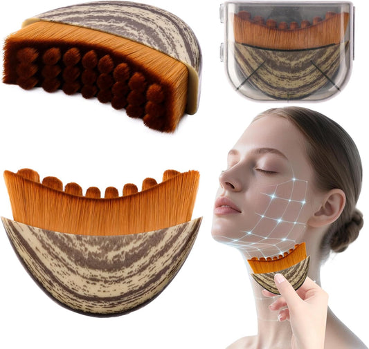 Skiennix 3-in-1 Lymphatic Contour Face Brush - Hypoallergenic Ergonomic Design | Reduces Puffiness & Tightens Skin