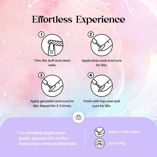 Beetles Spring Gel Nail Polish Set - 6 Colors Shimmer Pink Green Purple Glitter Blue Glitter Mermaid Pastel Nail Gel Drawing Soak Off Uv Led Needed with Pastel Sticker Gift for Women