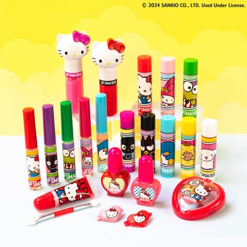 Lip Smacker Sanrio Hello Kitty Makeup Set, Kids Color Collection, 3 Moisturizing, Smoothing Soft Shine, Hydrating & Protecting Products, Fun Flavors, Cruelty-Free & Vegan