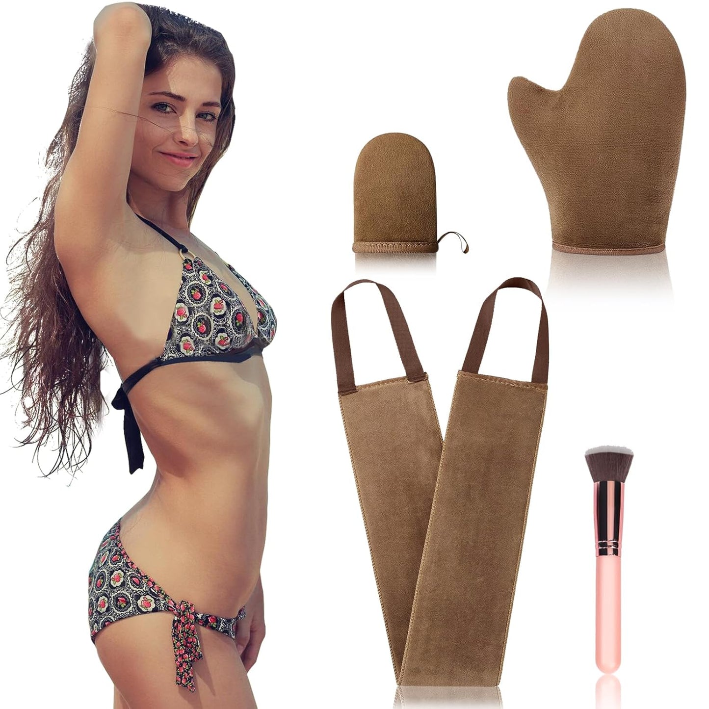 Skiennix Self Tanner Mitt Applicator Kit - Streak-Free, Reusable & Washable | 4 Pcs for Face & Body