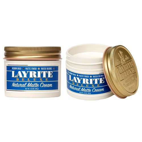 Layrite Deluxe Natural Matte Cream - 2 Pack for Effortless Styling and All-Day Hold | 4.25 oz Each