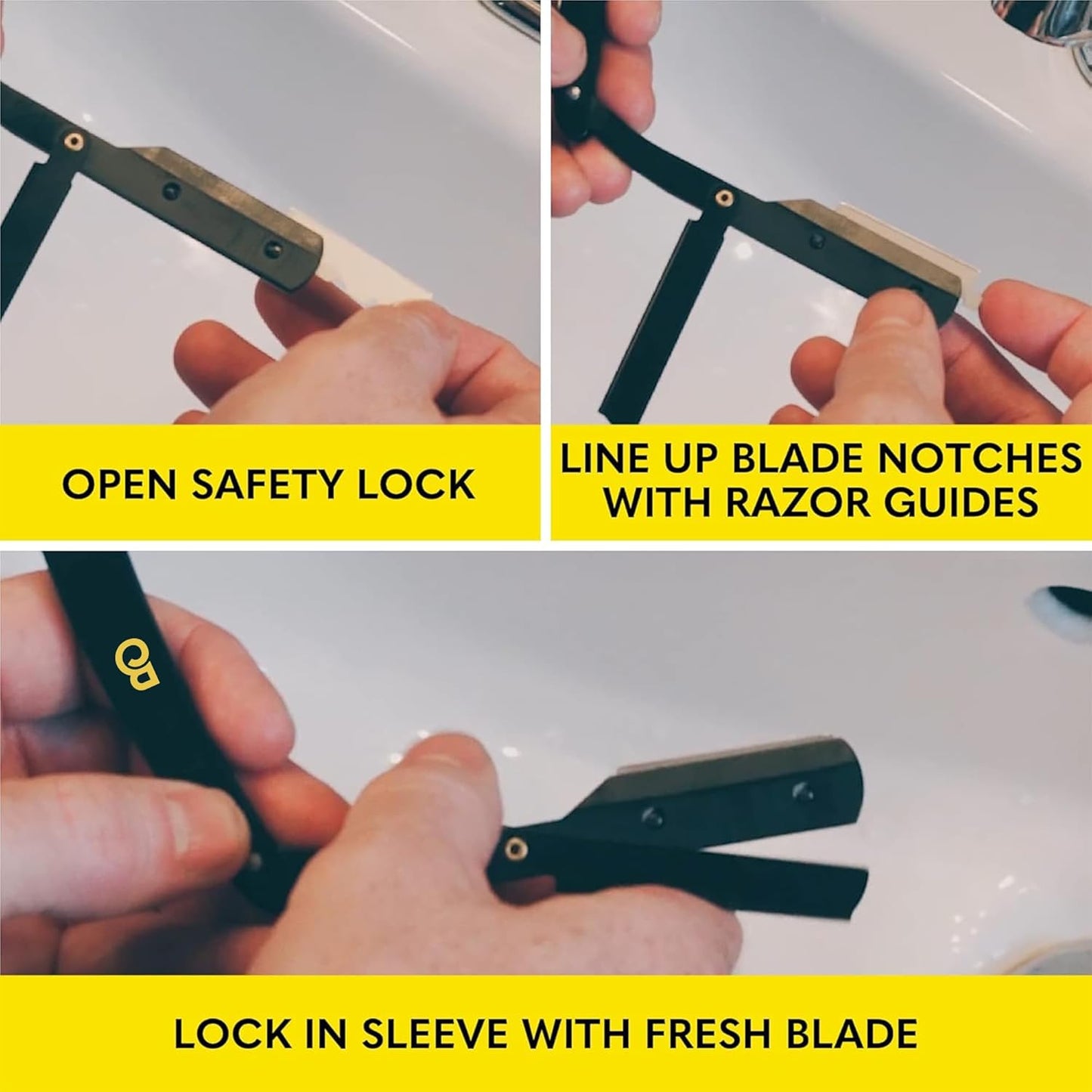 The Beard Club Straight Razor - Premium Barber Straight Edge Kit with 10 Replaceable Blades & Leather Case