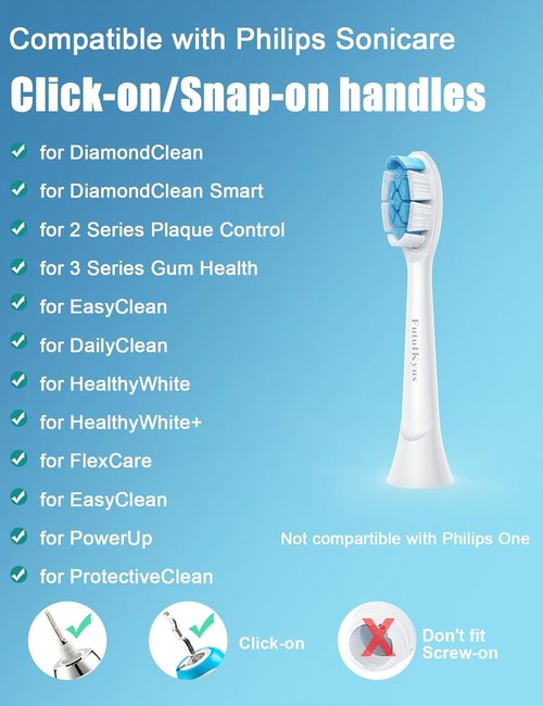 Philips Sonicare Toothbrush Replacement Heads - 10 Pack White for Diamondclean Electric Brush