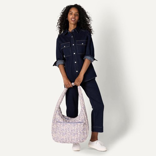 Amazon Essentials Quilted Shoulder Tote Bag - Stylish Zipper Closure for Women