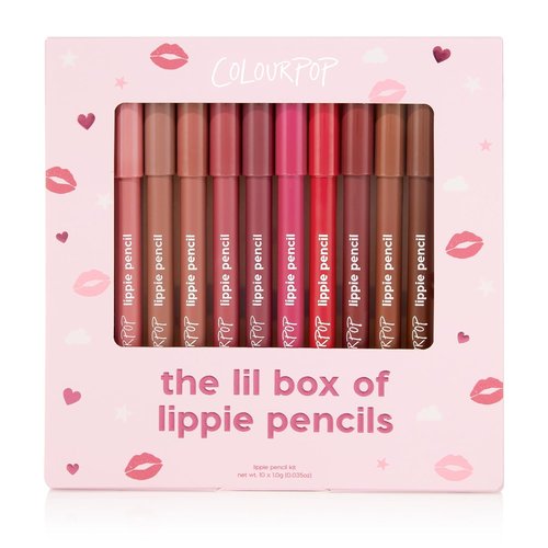 ColourPop Lil Box of Lippie Pencils | 10-Piece Vegan Lip Liner Set - Creamy, Long-Wearing Formula with Bold New Shades (3.05 oz)