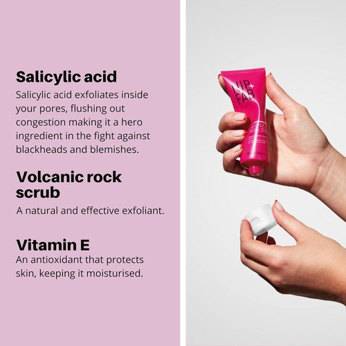 Nip + Fab Salicylic Acid Facial Scrub - Exfoliating Cleanser with Vitamin E & Volcanic Rock, 2.5 Fl Oz