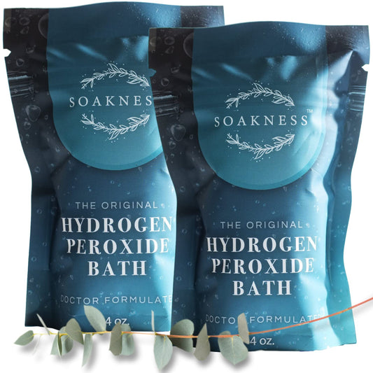 Hydrogen Peroxide Epsom Bath Salts - Soaking Aid, Energize, Detox, Cleanse, and Relaxation (2) Pack