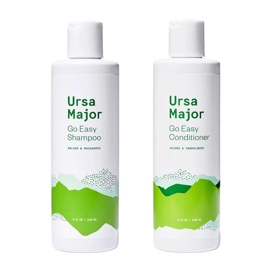 Ursa Major Go Easy Daily Shampoo & Conditioner Set - Natural, Vegan, Cruelty-Free | 8 oz, 2 Count