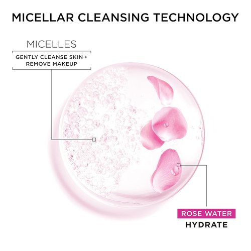 Garnier Micellar Water - Hydrating Facial Cleanser & Makeup Remover with Rose Water | 13.5 Fl Oz (400mL), 2 Count