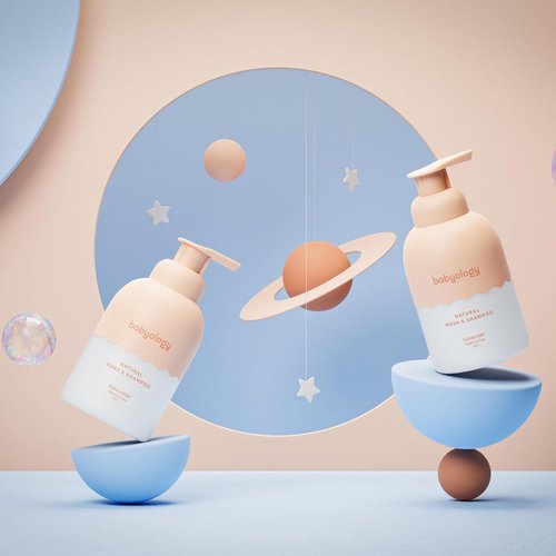 Babyology All Natural Baby Wash & Shampoo - 100% Edible Ingredients with Organic Lavender - Tear-Free & Non-Toxic for Sensitive Skin