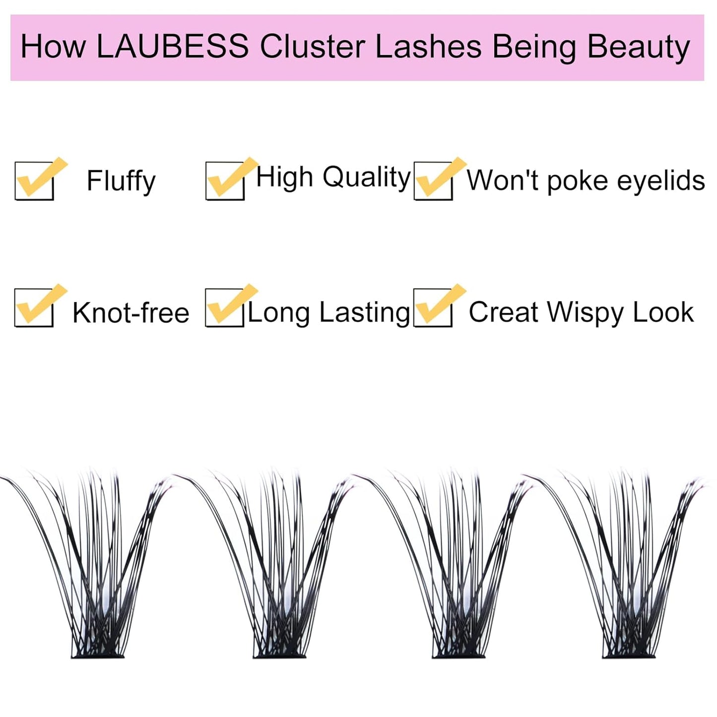 Skiennix 40D Cluster Lashes - Wispy Eyelash Extensions Mixed Tray | DIY Individual Lashes 9-16mm