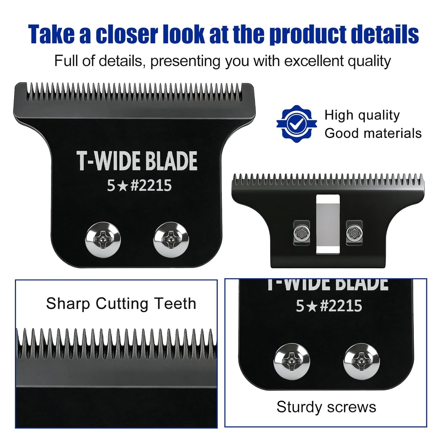 Wahl 5 Star Detailer Li Trimmer Replacement Blades - Adjustable Zero-Gap Stainless Steel, Black - 1 Pack