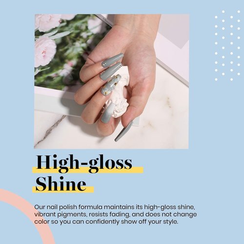 Beetles Grey Gel Nail Polish - Elegance All Season Gel Polish Soak Off U V LED Nail Lamp DIY Home Salon Manicure Nail Art 0.51 Oz Gifts for Women