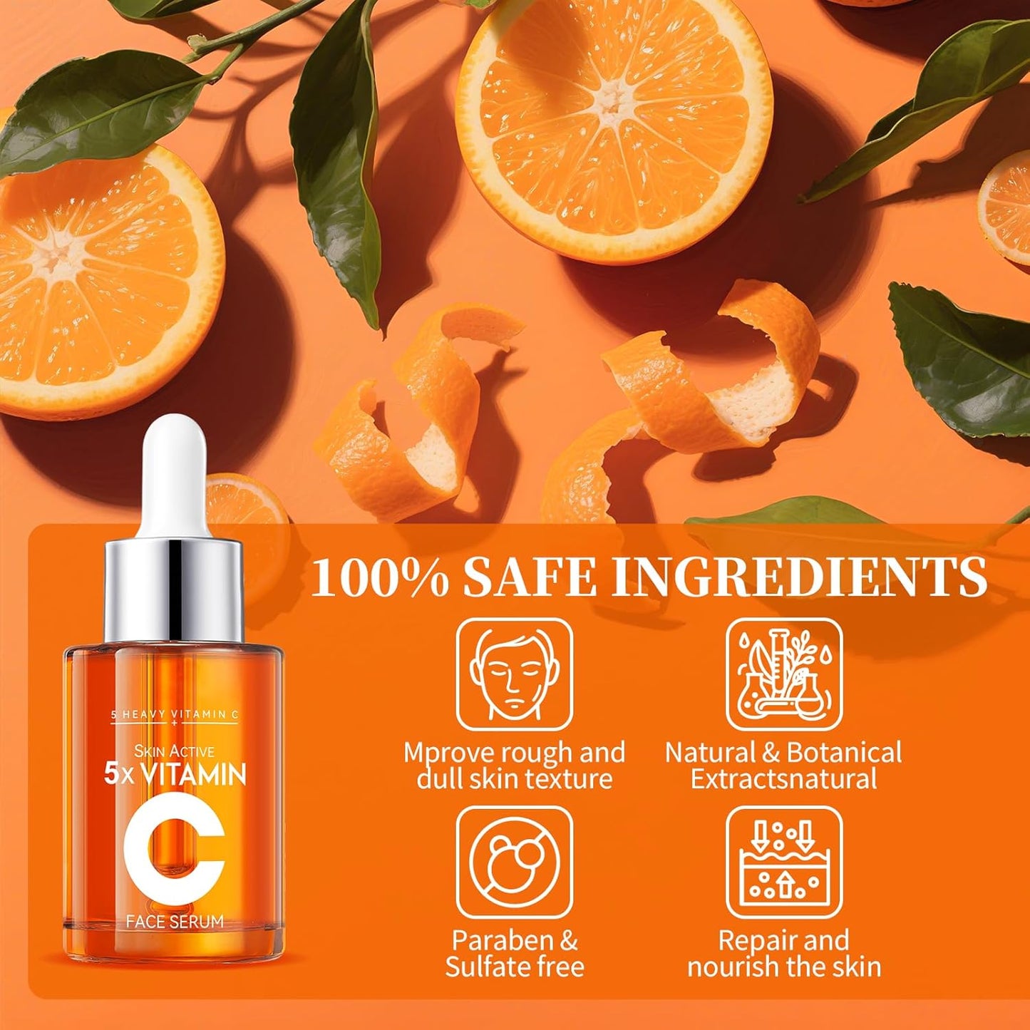 Skiennix Vitamin C Serum 20% - Anti-Aging & Hydrating Formula with Hyaluronic Acid | 1 Fl Oz