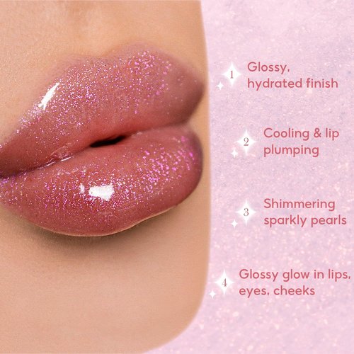 FelinWel Lip Gloss - Super Sparkly & Nourishing Formula | Buildable Texture in Cherry Glaze (03)