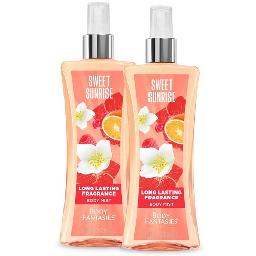 Body Fantasies Signature Body Spray - Sweet Sunrise | 8 Fl Oz (Pack of 2) - Long-Lasting Fragrance
