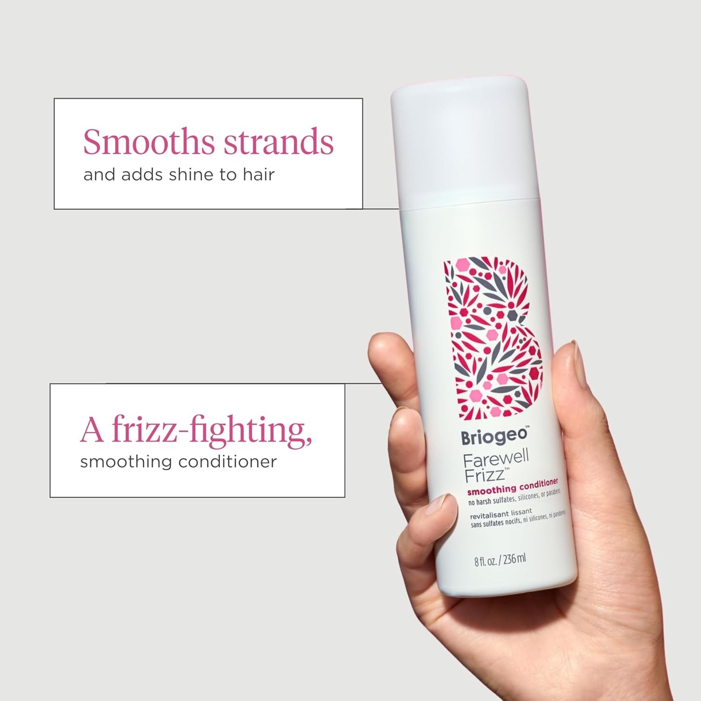 Briogeo Farewell Frizz Smoothing Conditioner - Silicone-Free, Vegan Formula for Frizz Control & Hydration