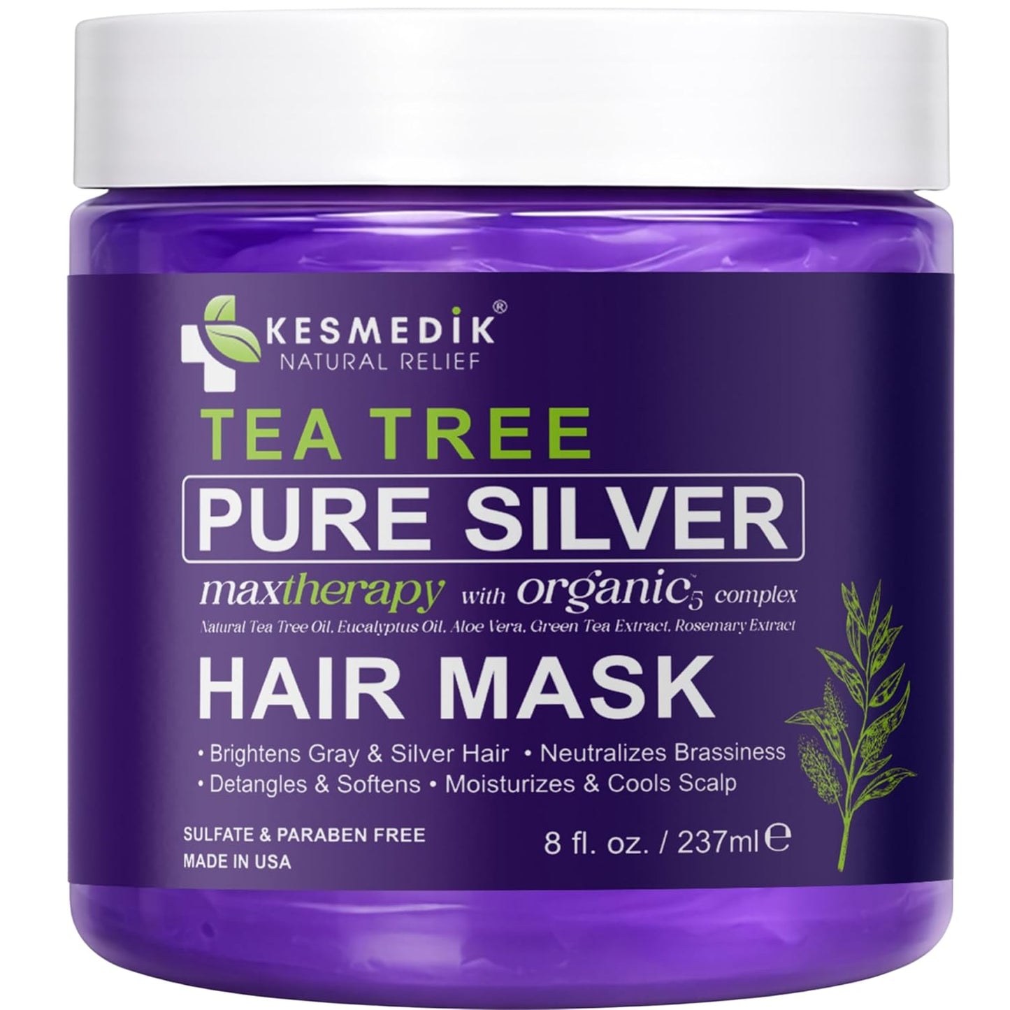 Tea Tree Hair Mask Toner - Deep Conditioner with Argan Oil for Dry, Damaged Bleached & Gray Hair