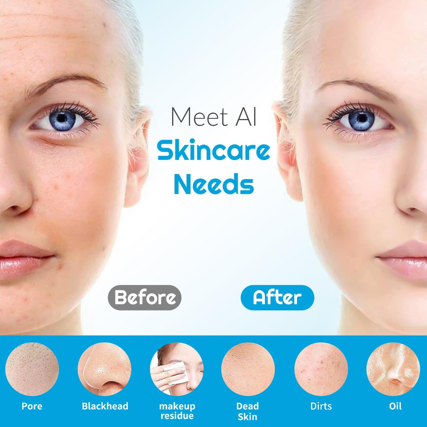 Landmore Silicone Face Scrubber, Waterproof Facial Cleansing Brush with Red Light Thermal Massage, Electric Face Scrubber with Nose Scrubber Exfoliator for Women/Men Deep Cleansing, Power Exfoliating