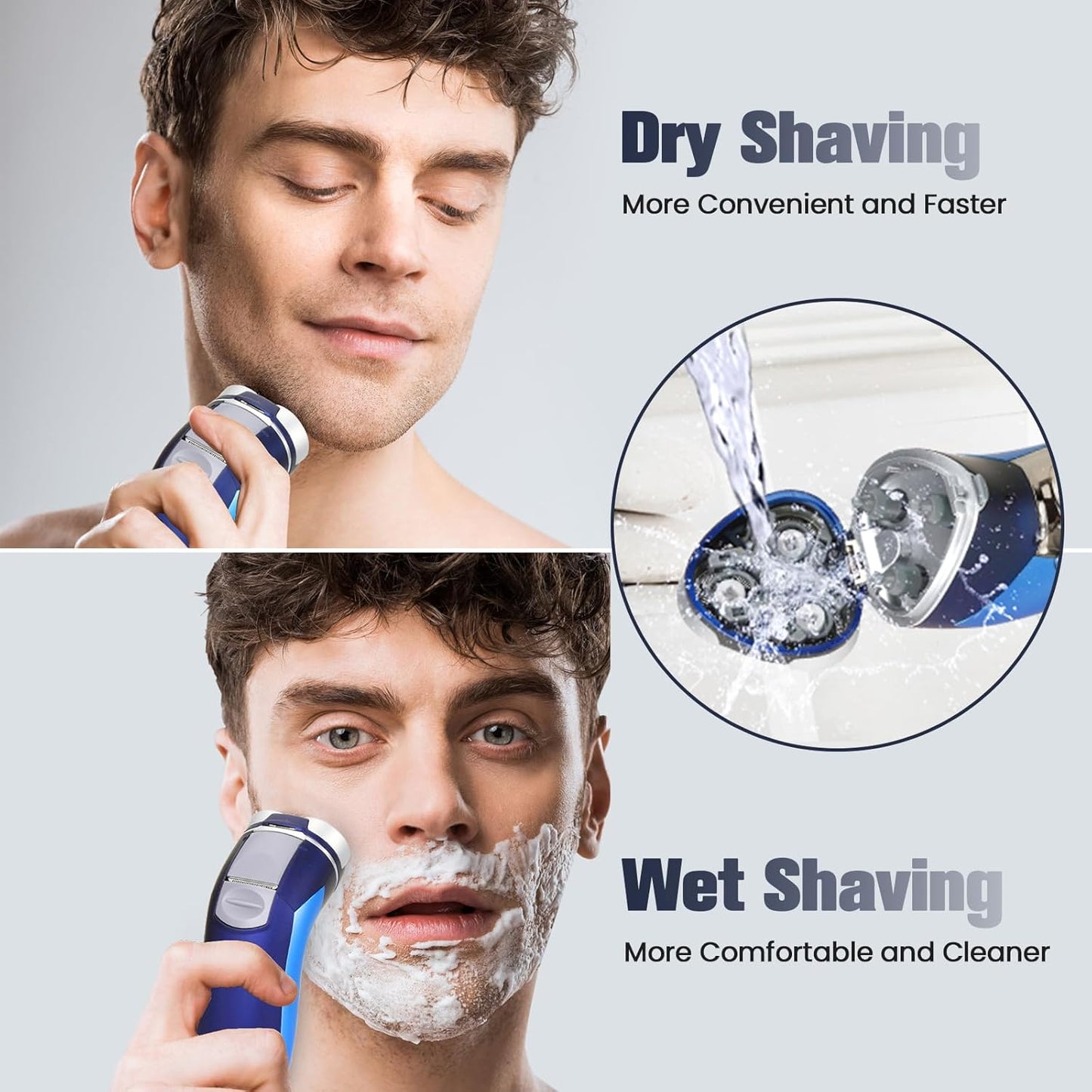 Skiennix Electric Razor for Men - Rechargeable Wet/Dry Shaver with LED Display & Pop-Up Trimmer