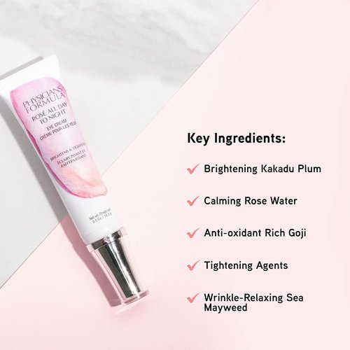 Physicians Formula Rosé All Day Eye Cream - Reduces Dark Circles & Puffiness | Hypoallergenic, Dermatologist Tested