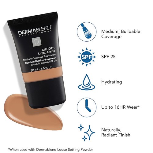 Dermablend Smooth Liquid Foundation - Flawless Coverage for All Skin Types | Long-Lasting Wear