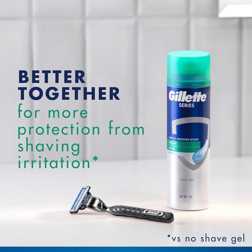 Gillette Shave Gel - 3X Action Formula for Sensitive Skin - Twin Pack, 7 Oz Each