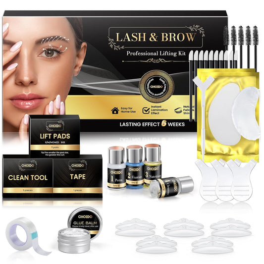 Skiennix Lash Lift & Eyebrow Lamination Kit - Professional 2-in-1 Eyelash Curling & Lifting Solution | Lasts 6-8 Weeks