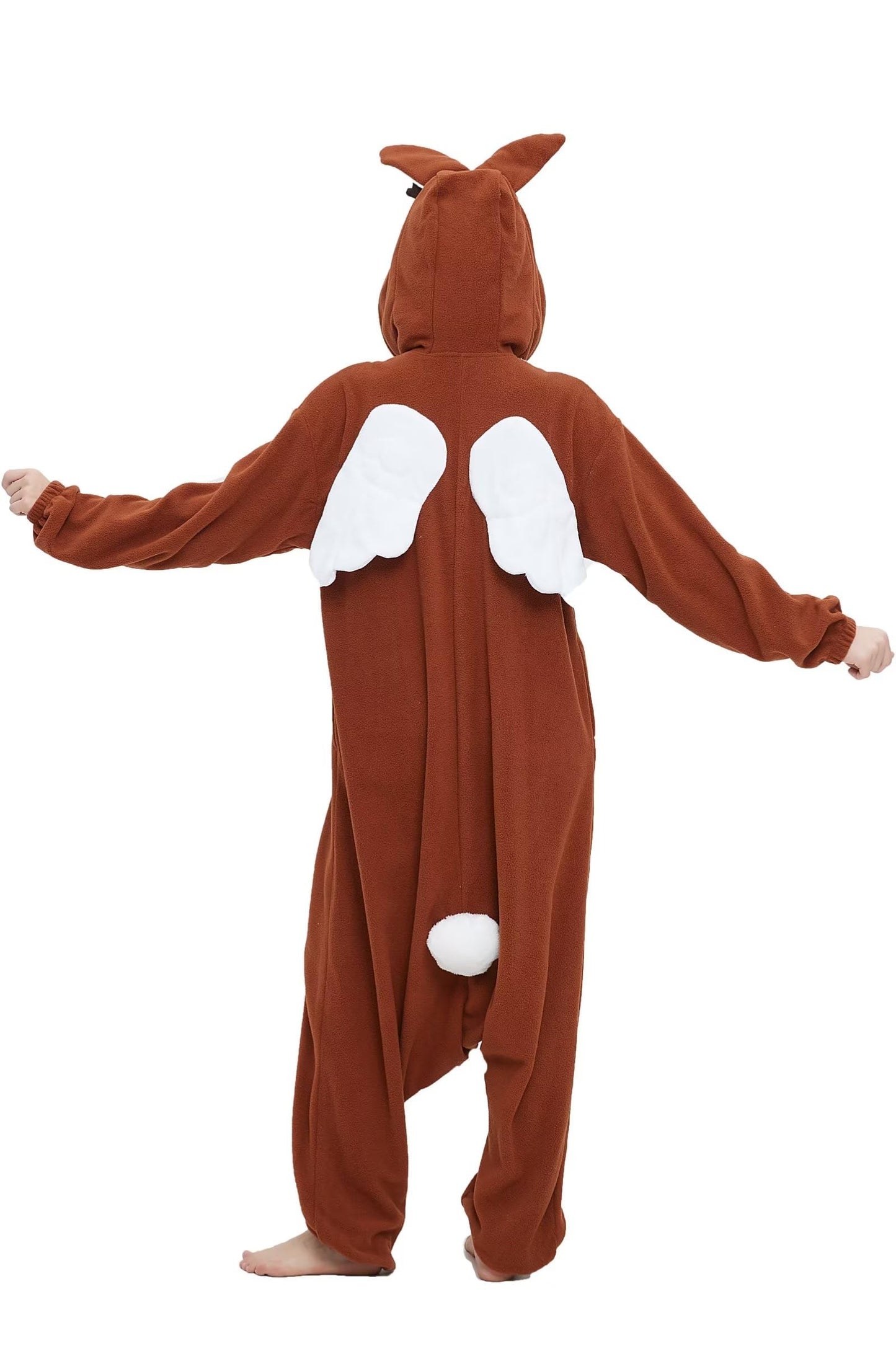 DarkCom Unisex Adult Cosplay Wolpertinger Onesie Halloween Costume Christmas Pajamas Sleepwear for Women Men Small