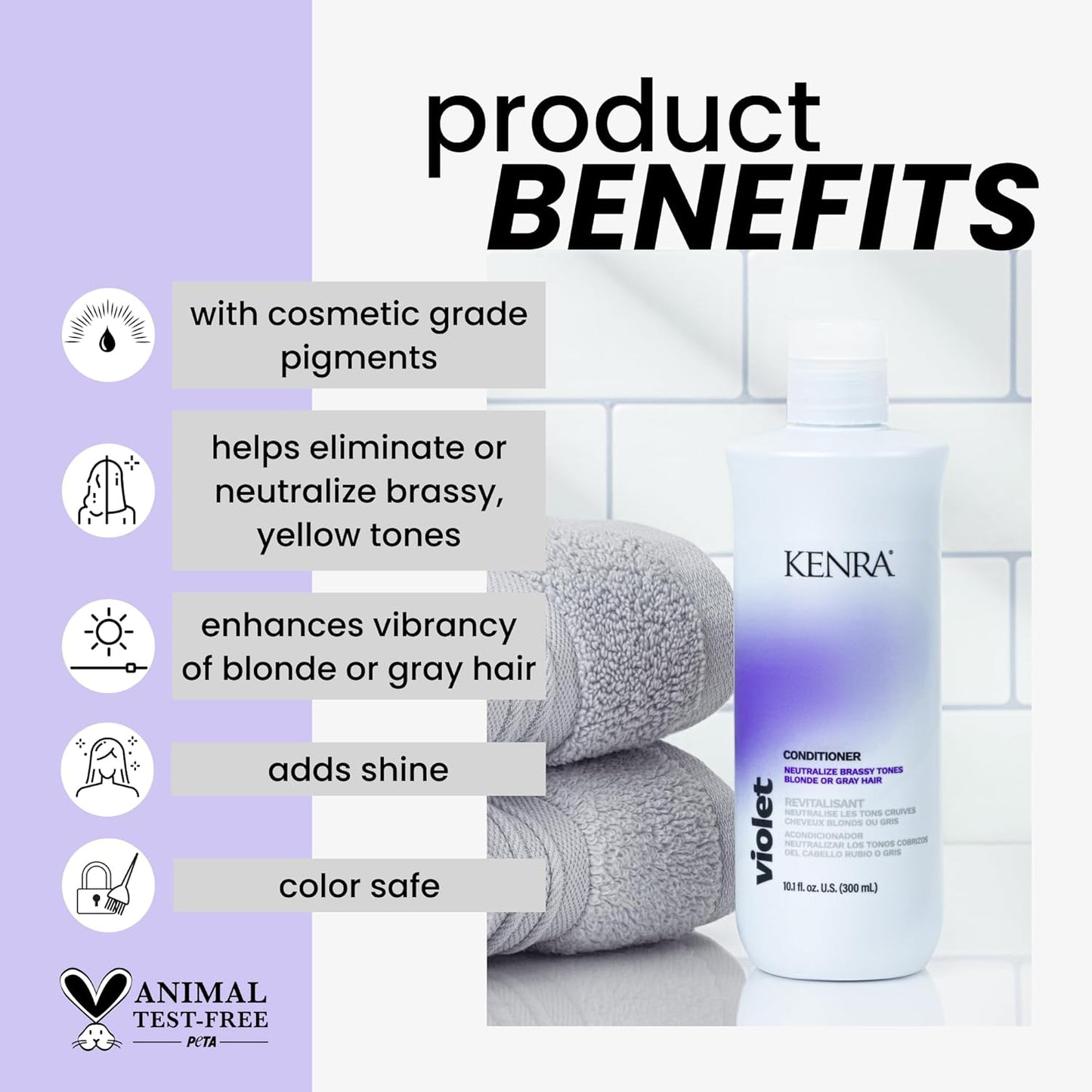 Kenra Violet Conditioner - Eliminates Brassy Tones | Moisturizes Processed Hair | Color Safe Formula