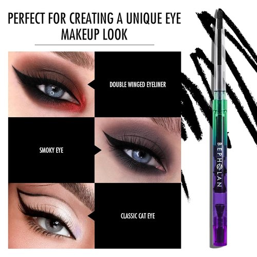 BEPHOLAN Waterproof Gel Eyeliner Pencil - Long-Lasting Smudge-Proof Eye Liner for Women | Black