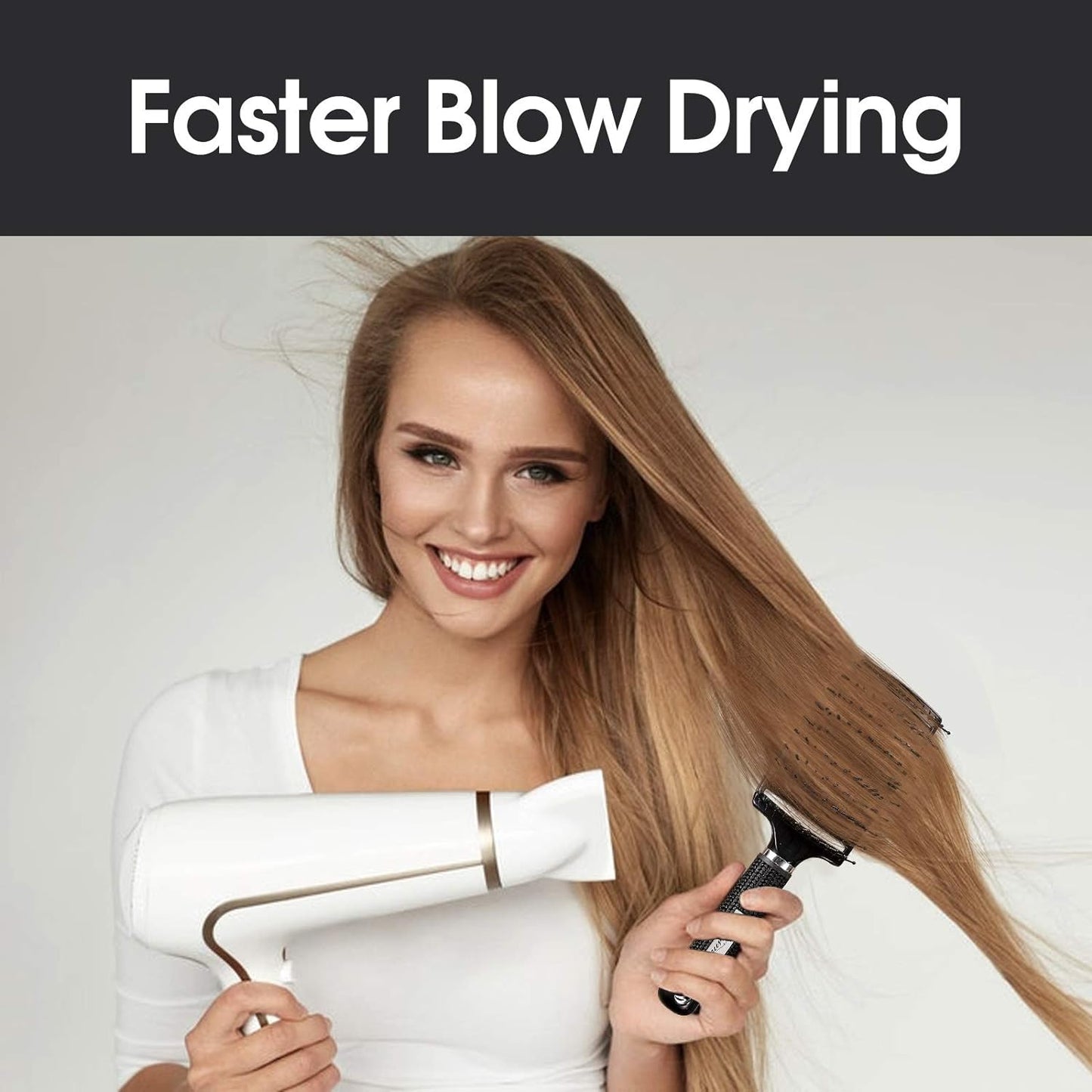 Skiennix Professional Curved Vented Hair Brush - Faster Blow Drying for All Hair Types