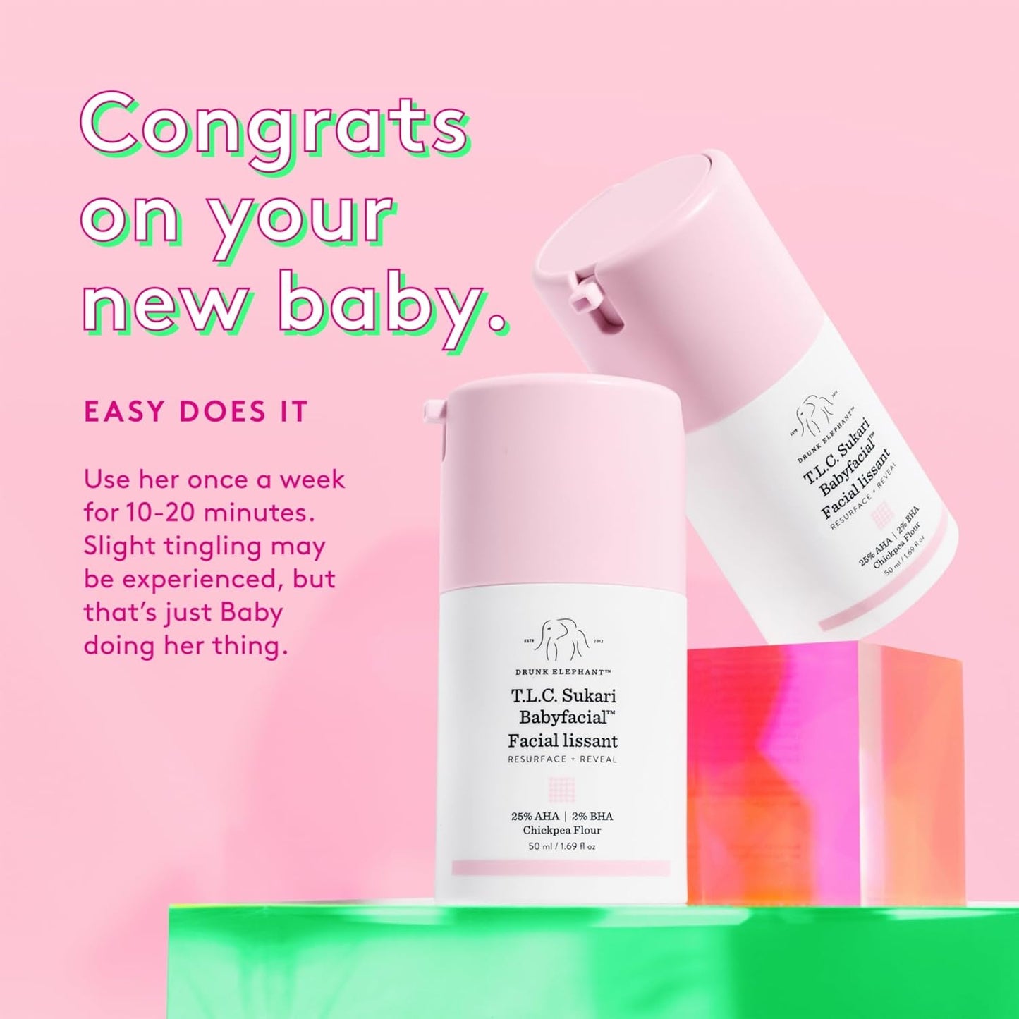 Drunk Elephant T.L.C. Sukari Babyfacial - Exfoliating Face Mask for Radiant Skin - 1 oz | Cruelty-Free & Dermatologist-Tested