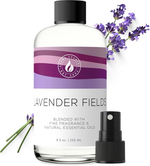 Aroma Country Lavender Fields Diffuser Oil - Luxury Natural Essential Oil for Long-Lasting Home Fragrance (8.5 Fl. oz)
