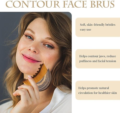 Lymphatic Contour face Brush, Lymphatic Drainage Massager,Dry Brushing Face Massager for Lymphatic Drainage, Chin&Jawline Sculpting, Ergonomic Skin Fit Design to Reduce Puffiness and Relieve Fatigue
