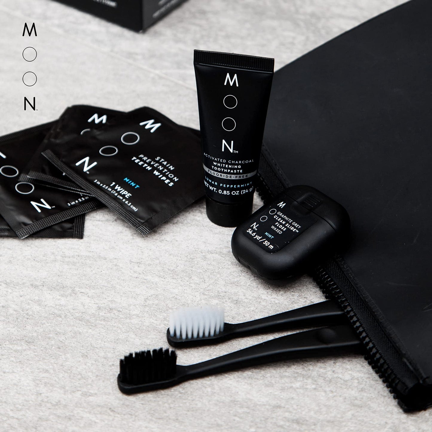 MOON Soft Bristle Toothbrushes, White and Black Sleek Design, Gentle Cleaning, Ideal for Daily Oral Care, Soft Bristles for Comfortable Use, (2 Pack)