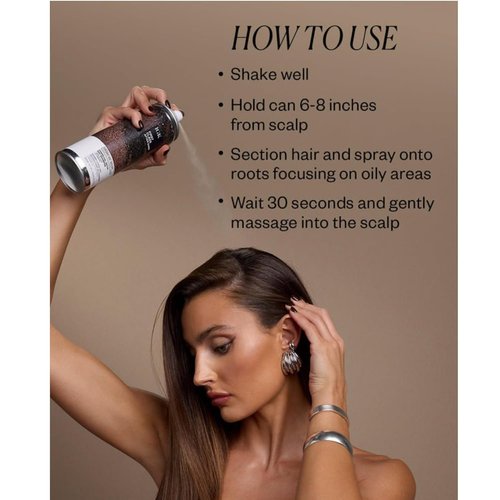 IGK First Class After Dark Charcoal Detox Dry Shampoo for Dark & Brunette Hair | Brown Tinted No White Residue Spray Adds Volume + Texture | Oil Absorbing & Odor Eliminating Formula | 6.5oz