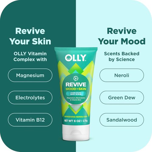 OLLY Body Wash & Scrub Mini Pack - Hydrate & Repair Skin Barrier | 4 Count, 3 oz